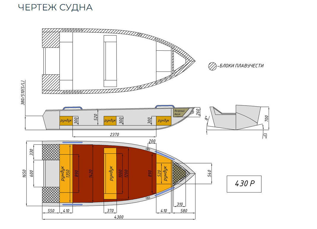 Алюминиевая лодка  Wyatboat-430 Р в Пскове