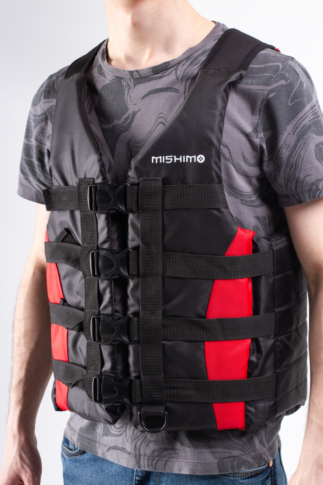 Жилет спасательный MISHIMO PRO Премиум качества Черно-красный в Пскове
