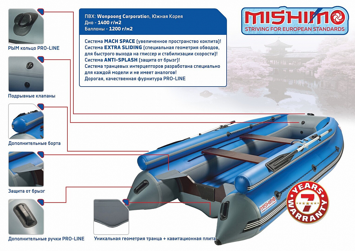 Лодка MISHIMO FAMILY LITE DF 430 в Пскове