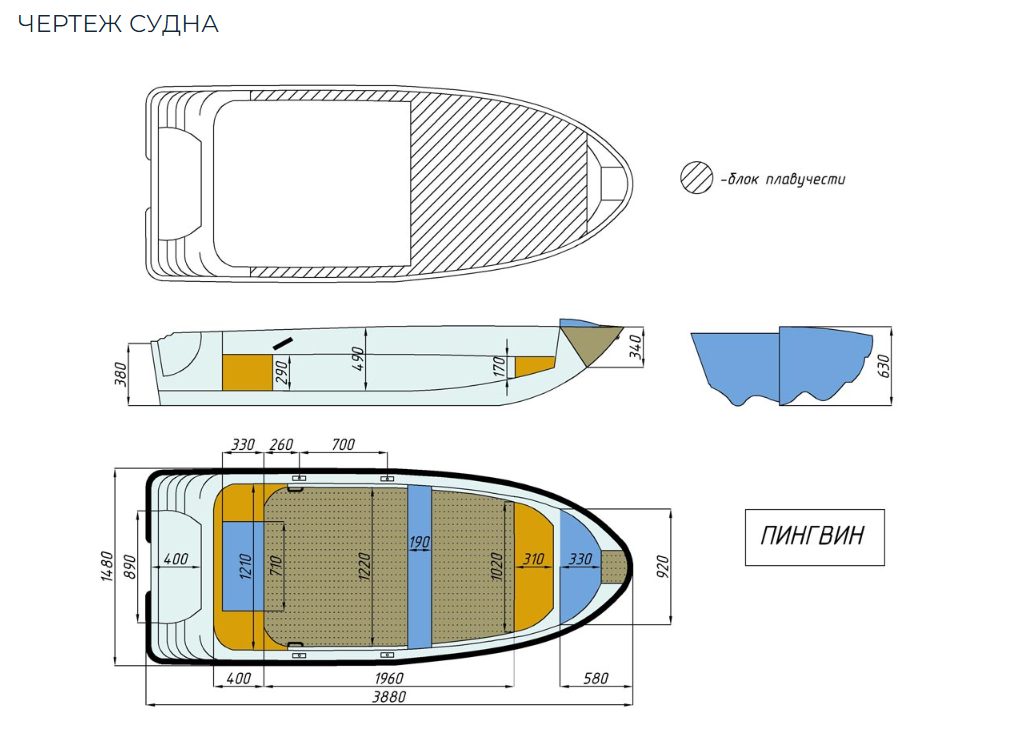 Стеклопластиковая лодка Пингвин (тримаран) в Пскове