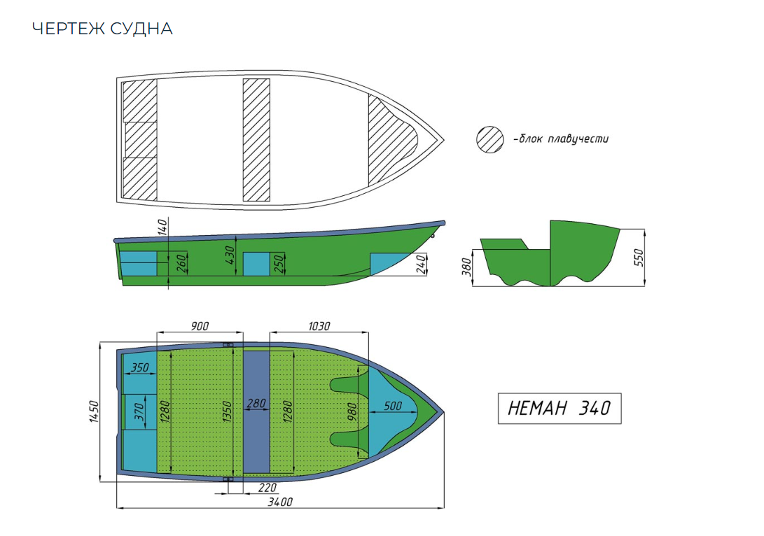 Стеклопластиковая лодка Neman-340 (тримаран) в Пскове