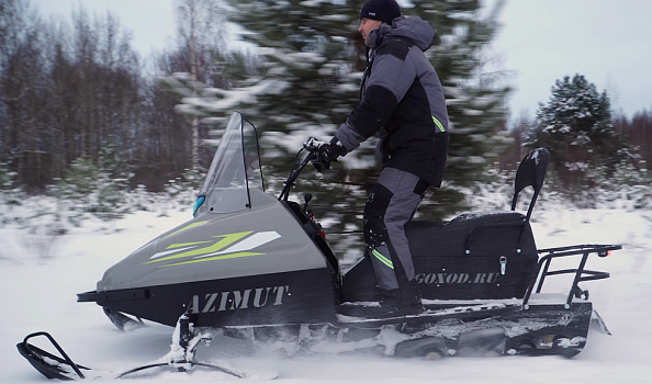 Миниснегоход Бурлак Азимут 24 л.с. , эл.запуск, реверс, тормоз гидравл, капот серый в Пскове