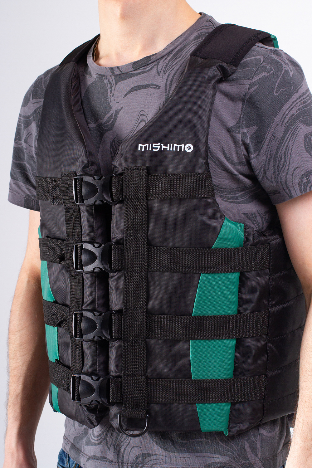 Жилет спасательный MISHIMO PRO Премиум качества Черно-зеленый в Пскове