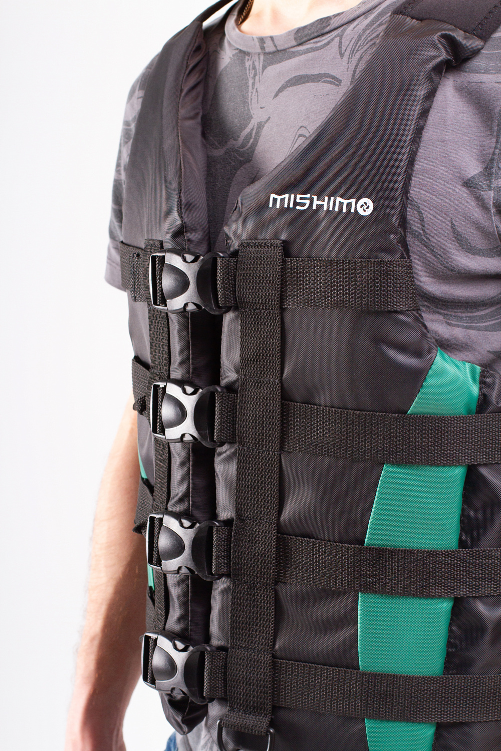 Жилет спасательный MISHIMO PRO Премиум качества Черно-зеленый в Пскове